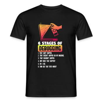 6 étapes de débogage - T-shirt homme - noir - Devant - AI Model Male 178 light (178cm)