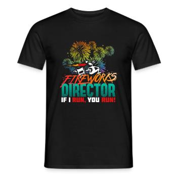 New Year's Eve fireworks director - Men's T-Shirt - black - Front - AI Model Male 178 light (178cm)