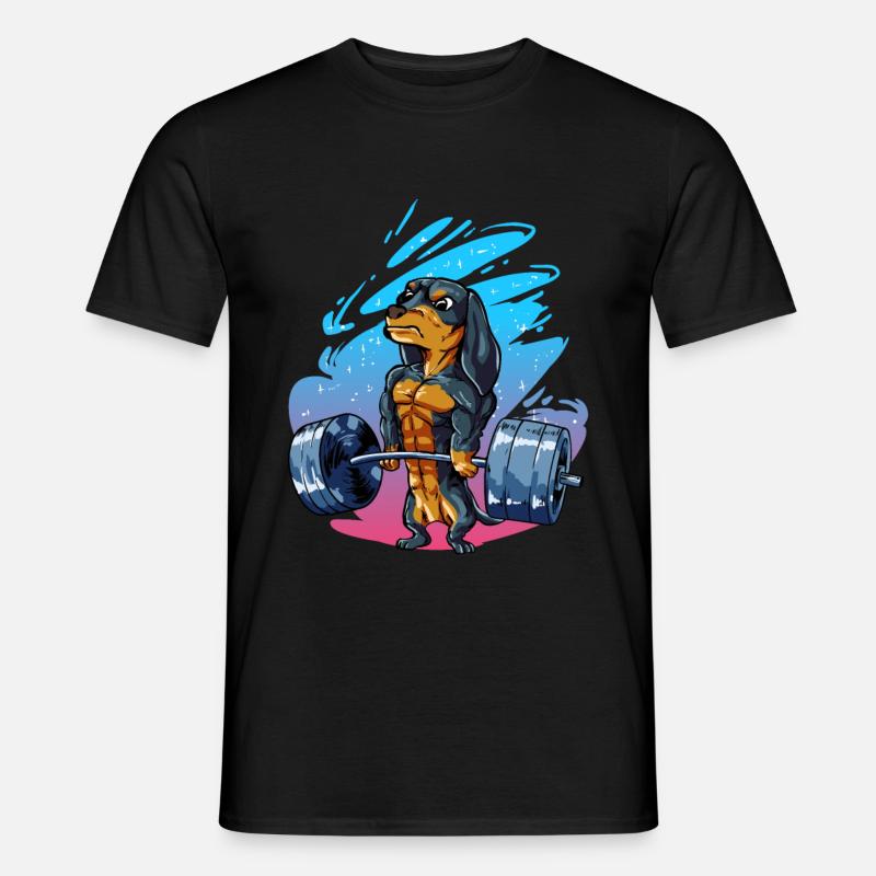 Dachshund Dakel Bodybuilder - Men’s T-shirt - black
