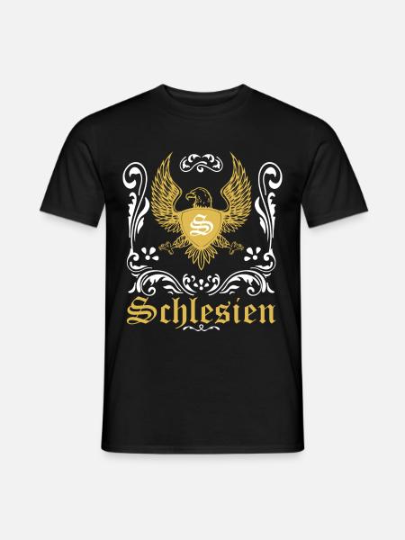Schlesien Adler Oberschlesien Heimat Geschenk - Männer T-Shirt - Schwarz