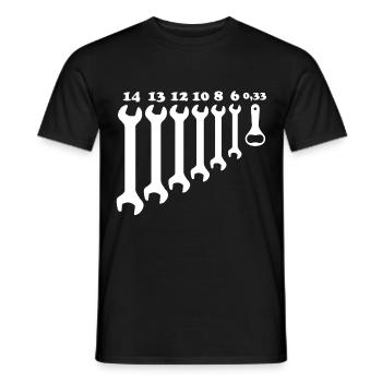 0,33 mécanicien d'alcool à clé - T-shirt homme - noir - Devant - AI Model Male 178 light (178cm)