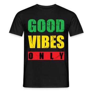 Good Vibes Only Reggae Reggae-Ton Musik Geschenk - Männer T-Shirt - Schwarz - Vorne - AI Model Male 178 light (178cm)