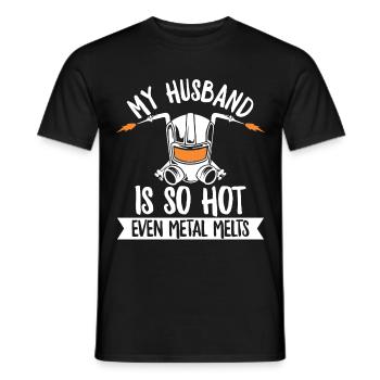 Welding saying for your welder wife - Men's T-Shirt - black - Front - AI Model Male 178 light (178cm)