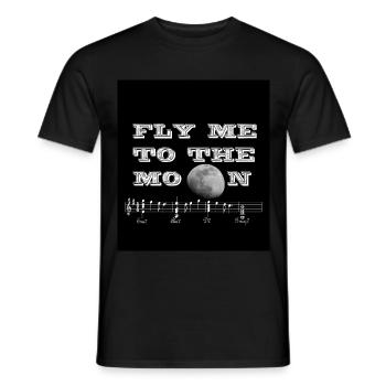 Fly me to the moon - Men's T-Shirt - black - Front - AI Model Male 178 light (178cm)