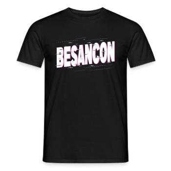 Besancon France City Writing Home Love - Men's T-Shirt - black - Front - AI Model Male 178 light (178cm)