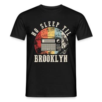 Retro No Sleep Til Brooklyn Retro Radio Stereo - Männer T-Shirt - Schwarz - Vorne - AI Model Male 178 light (178cm)