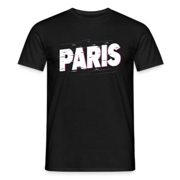 Paris France City Writing Home Love - Men's T-Shirt - black - Front - AI Model Male 178 light (178cm)