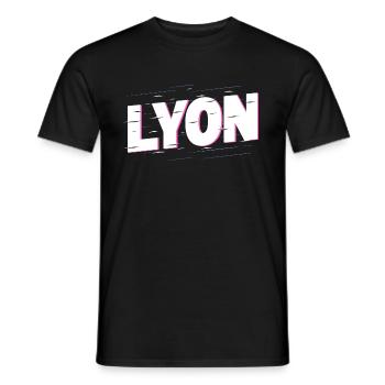 Lyon Frankreich Stadt Schrift Heimat Liebe - Männer T-Shirt - Schwarz - Vorne - AI Model Male 178 light (178cm)