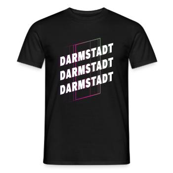 Darmstadt Germany City Font Skyline Home - Men's T-Shirt - black - Front - AI Model Male 178 light (178cm)