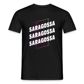 Saragossa Spanien Stadt Schrift Skyline Heimat - Männer T-Shirt - Schwarz - Vorne - AI Model Male 178 light (178cm)