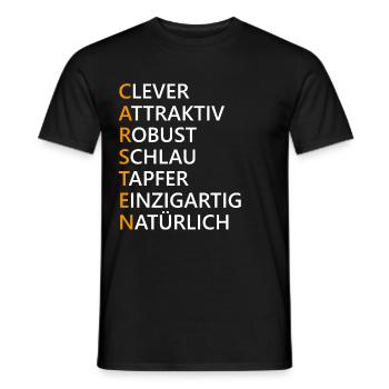 Carsten Name Geschenk - Männer T-Shirt - Schwarz - Vorne - AI Model Male 178 light (178cm)