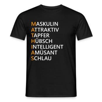 Mathias Name Geschenk - Männer T-Shirt - Schwarz - Vorne - AI Model Male 178 light (178cm)