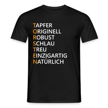 Torsten Name Geschenk - Männer T-Shirt - Schwarz - Vorne - AI Model Male 178 light (178cm)