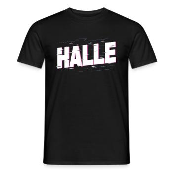Halle Saale Germany City Font Home - Men's T-Shirt - black - Front - AI Model Male 178 light (178cm)