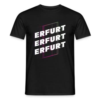 Erfurt Germany City Font Skyline Home - Men's T-Shirt - black - Front - AI Model Male 178 light (178cm)
