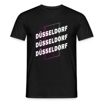 Dusseldorf Germany City Font Skyline - Men's T-Shirt - black - Front - AI Model Male 178 light (178cm)