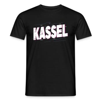 Kassel Germany City Font Home Love - Men's T-Shirt - black - Front - AI Model Male 178 light (178cm)