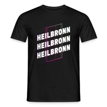 Heilbronn Germany City Font Skyline Home - Men's T-Shirt - black - Front - AI Model Male 178 light (178cm)