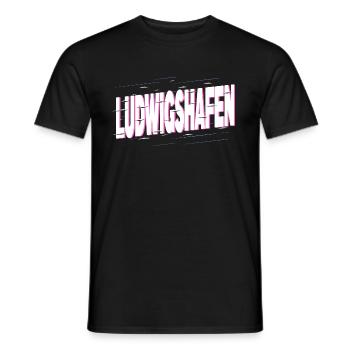 Ludwigshafen Germany City Font Home - Men's T-Shirt - black - Front - AI Model Male 178 light (178cm)