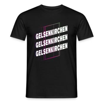 Gelsenkirchen Deutschland Stadt Schrift Skyline - Männer T-Shirt - Schwarz - Vorne - AI Model Male 178 light (178cm)