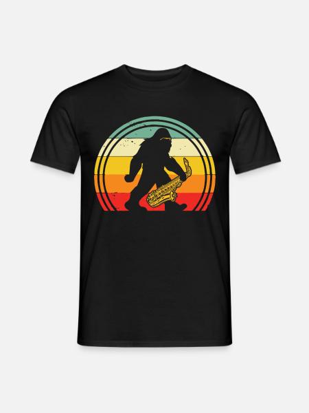 Strangeology Cryptozoology Cryptid Saxophone Gesc - Men's T-Shirt - black