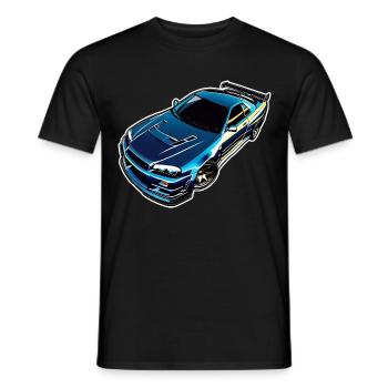 Jdm / Tuning / Turbolader / Felgen / Chiptuning - Männer T-Shirt - Schwarz - Vorne - AI Model Male 178 light (178cm)