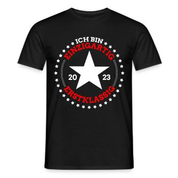 Schulkind 2023 Erstklassig Ich Bin Einzigartig - Männer T-Shirt - Schwarz - Vorne - AI Model Male 178 light (178cm)
