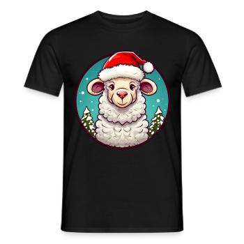 Schaf Weihnachten - Männer T-Shirt - Schwarz - Vorne - AI Model Male 178 light (178cm)
