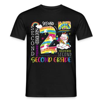 2nd Grade Unicorn - Men's T-Shirt - black - Front - AI Model Male 178 light (178cm)