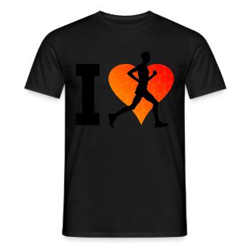 Herren Running Jogging Joggen Fitness Damen - Männer T-Shirt - Schwarz - Vorne - AI Model Male 178 light (178cm)