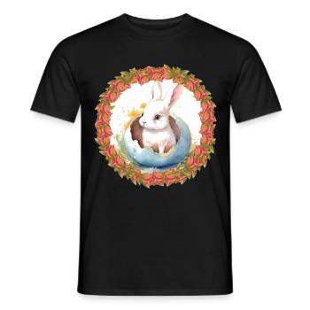 Lapin de Pâques Oeuf de Pâques Lapin de Pâques Oeuf de lapin - T-shirt homme - noir - Devant - AI Model Male 178 light (178cm)