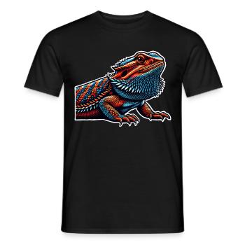 Bartagame Bartagamen Bearded Dragon - Men's T-Shirt - black - Front - AI Model Male 178 light (178cm)