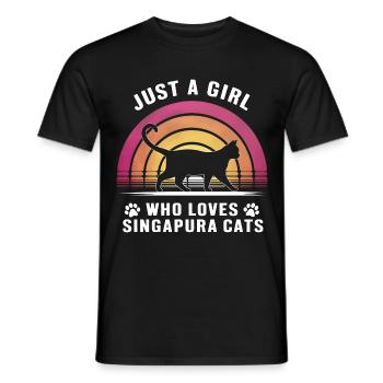 Katze Singapura Geschenk - Männer T-Shirt - Schwarz - Vorne - AI Model Male 178 light (178cm)
