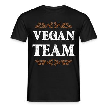 Vegan Team - Männer T-Shirt - Schwarz - Vorne - AI Model Male 178 light (178cm)