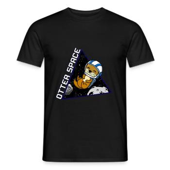 Otter Space Astronaut Planet Gift Voyager dans l'espace - T-shirt homme - noir - Devant - AI Model Male 178 light (178cm)