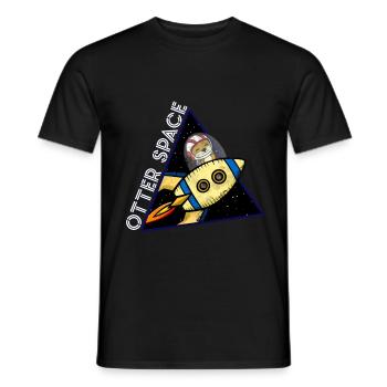 Otter Space Astronaut Planet Gift Voyager dans l'espace - T-shirt homme - noir - Devant - AI Model Male 178 light (178cm)