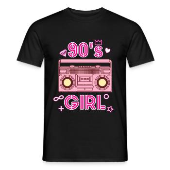 Idée cadeau radio vintage pour fille des années 90 - T-shirt homme - noir - Devant - AI Model Male 178 light (178cm)