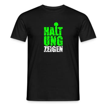 Klima, Umwelt: Haltung zeigen - Männer T-Shirt - Schwarz - Vorne - AI Model Male 178 light (178cm)
