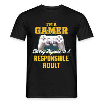 I am the gamer - Men's T-Shirt - black - Front - AI Model Male 178 light (178cm)