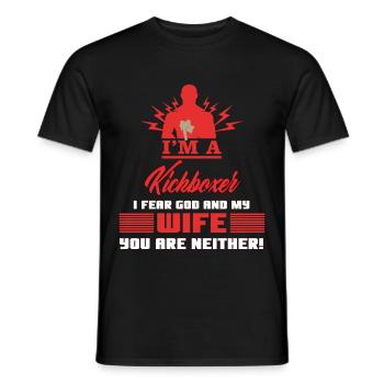 KICKBOXING Wife - T-shirt homme - noir - Devant - AI Model Male 178 light (178cm)