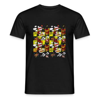 COMIC POW - Men's T-Shirt - black - Front - AI Model Male 178 light (178cm)