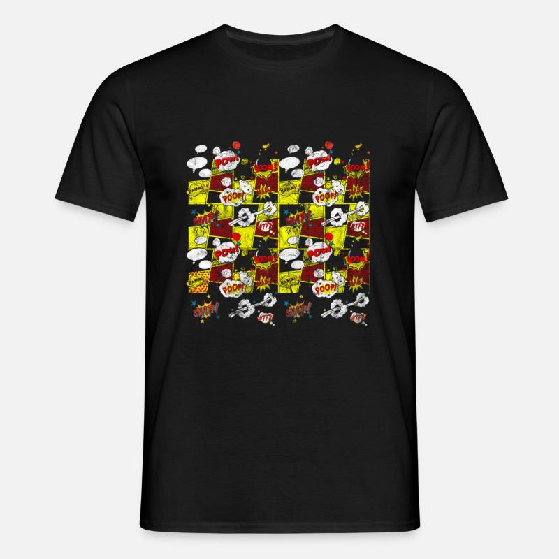 COMIC POW - Männer T-Shirt - Schwarz