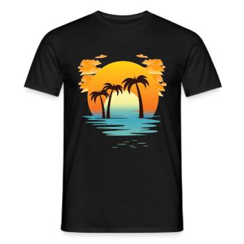 sunset of palms - Men's T-Shirt - black - Front - AI Model Male 178 light (178cm)