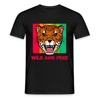 Wild and Free tiger - T-shirt homme - noir - Devant - AI Model Male 178 light (178cm)