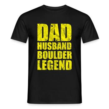 Dad husband boulder laying - Men's T-Shirt - black - Front - AI Model Male 178 light (178cm)