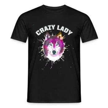 Crazy wolfs lady - Men's T-Shirt - black - Front - AI Model Male 178 light (178cm)