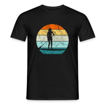 Sunset Femmes Stand up paddle - T-shirt homme - noir - Devant - AI Model Male 178 light (178cm)