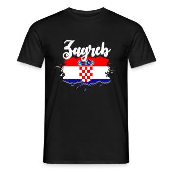 Croatie Zagreb - T-shirt homme - noir - Devant - AI Model Male 178 light (178cm)