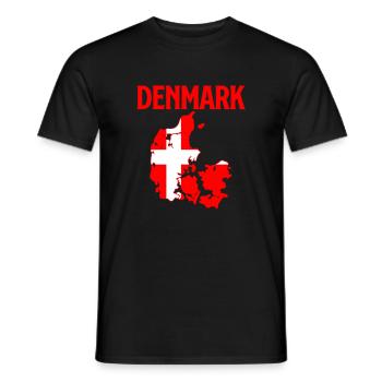 FLAG DAY Denmark - Men's T-Shirt - black - Front - AI Model Male 178 light (178cm)