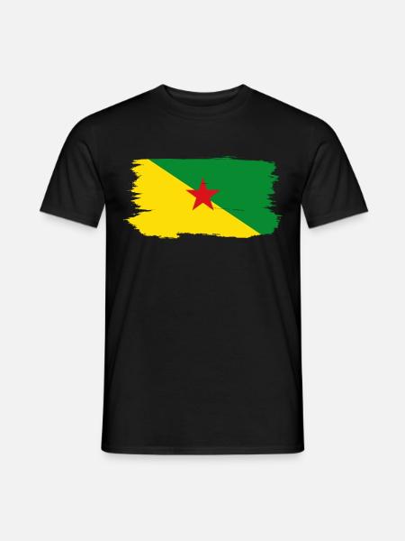 Drapeau Guyane française grunge - T-shirt homme - noir